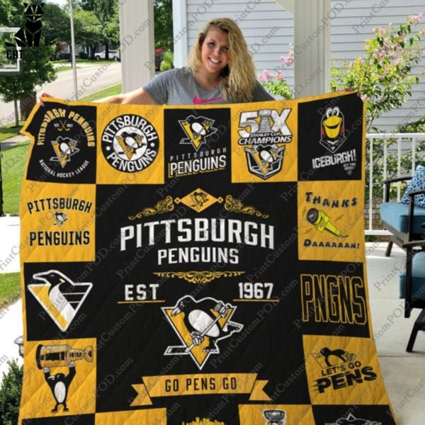 Pittsburgh Penguins Go Pens Go Quilt Blanket