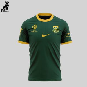 Rugby World Cup France 2023 South Africa Mascot Design On Sleeve 3D Polo Shirt