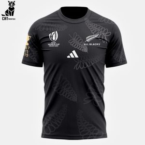 Rugby Worldcup France 2023All Blacks Adidas Logo Design 3D T-Shirt