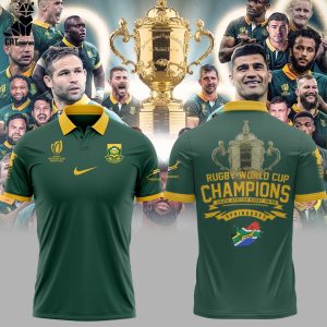South Africa Rugby Springboks World Cup Champions Pringboks Nike Logo Green Design 3D Polo Shirt