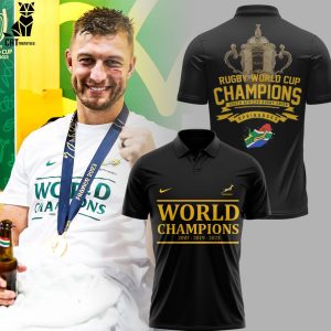 South Africa Rugby World Champions Springboks Nike Logo Black Design 3D Polo Shirt