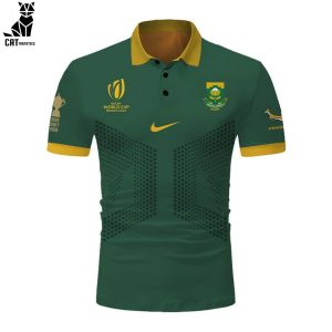Springboks South Africa Rugby World Cup France 2023 Mascot Design On Sleeve Green 3D Polo Shirt