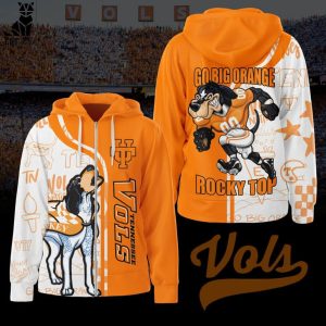 Tennessee Vols Go Big Orange Rocky Top Mascot Design 3D Hoodie