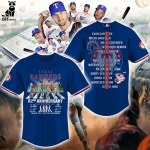 Texas Rangers 62nd Anniversary 1961-2023 Thank You For The Memories 3D Hoodie