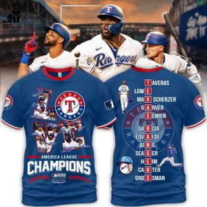 Texas Rangers America League Champions ALDS Bue Design 3D T-Shirt