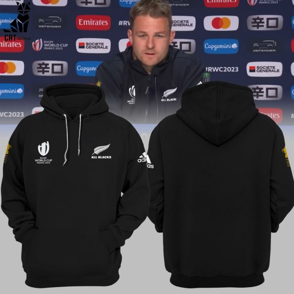 Up The All Blacks New Zealand Rugby Worldcup France 2023 Adidas Logo Design On Sleeve 3D Hoodie