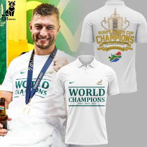 World Champions Nike Logo White South Africa Rugby Design 3D Polo Shirt