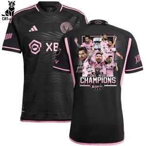 2022 2023 Lionel Messi Champions Adidas Black Logo Design 3D T-Shirt