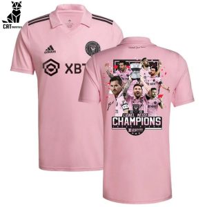 2022 2023 Lionel Messi Champions Adidas Pink Logo Design 3D T-Shirt