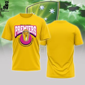 2023 ICC Premiers Australia Mens Cricket Team Yellow Design 3D T-Shirt