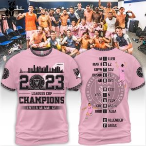 2023 Leagues Cup Champions Inter Miami Pink Logo Design 3D T-Shirt