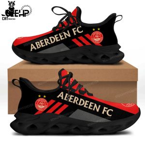 Aberdeen FC Logo Full Black Red Trim Design Max Soul Shoes