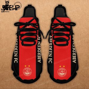 Aberdeen FC Logo Full Black Red Trim Design Max Soul Shoes