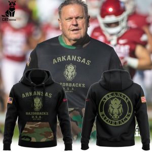 Arkansas Razorback Football USA EST 1871 Nike Logo Black Design 3D Hoodie