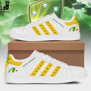 Australia Cricket Team 2023 ICC World Cup White Yellow Trim Stan Smith