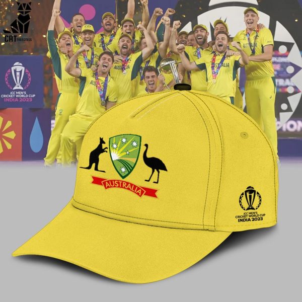 Australian Men’s Cricket Team Champions ICC Mascot Yellow Design 3D Polo Shirt