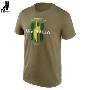 Australian Men’s Cricket Team Champions ICC World Cup 2023 Brown Design 3D T-Shirt