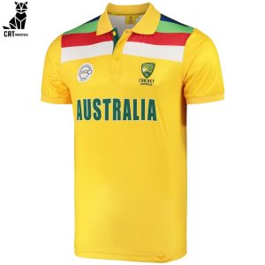 Australian Men’s Cricket Team Champions Yellow Design 3D Polo Shirt