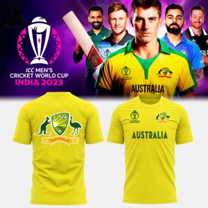 Australian Men’s Cricket Team Champions Yellow Design 3D T-Shirt
