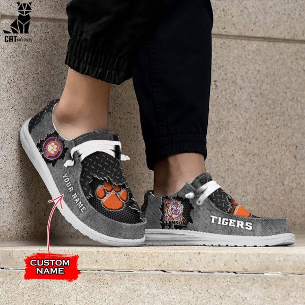 BEST NCAA Clemson Tigers Custom Name Hey Dude Shoes