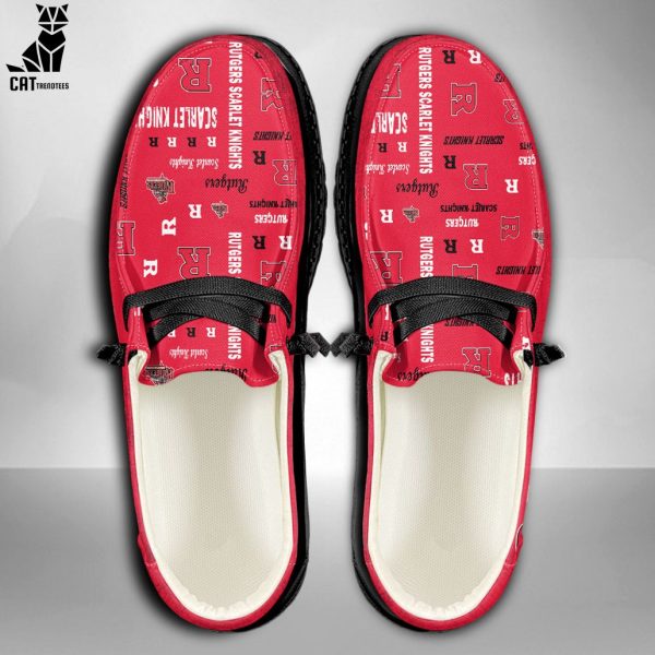 BEST NCAA Rutgers Scarlet Knights Custom Name Hey Dude Shoes