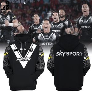 BLK Pirtek Kiwis NZRL New Zealand National Rugby League Black Design 3D Hoodie