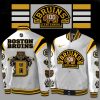 Boston Bruins 100 Centennial 1924 2024 White Design Baseball Jacket