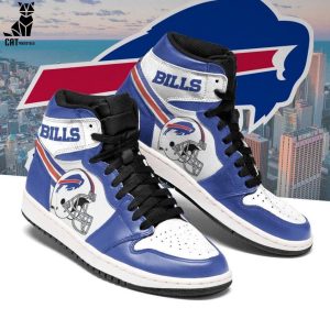 Buffalo Bills Blue White Logo Design Air Jordan 1 High Top
