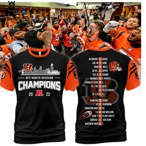 Cincinnati Bengals AFC North Division Champions Design 3D T-Shirt