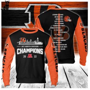 Cincinnati Bengals AFC North Division Champions Design 3D T-Shirt