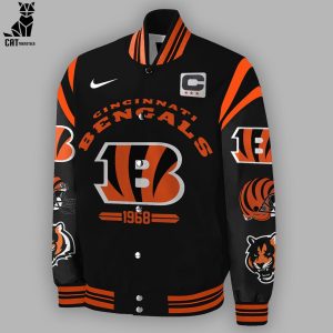 Cincinnati Bengals NFL 1968 Black Nike Logo Design Baseball Jacket