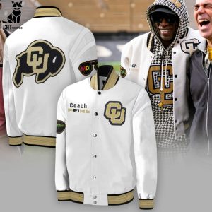 Colorado Buffaloes Coach Prime White Design Baseball Jacket