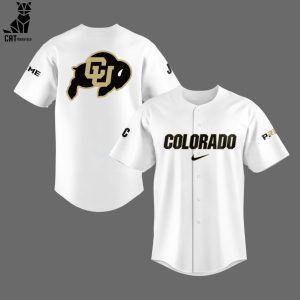 Colorado Buffaloes Logo White Design Baseball Jacket