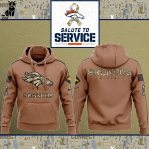 Denver Broncos NFL Salute To Service Veteran Brwon Design 3D Hoodie
