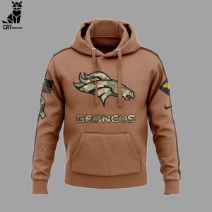 Denver Broncos NFL Salute To Service Veteran Brwon Design 3D Hoodie