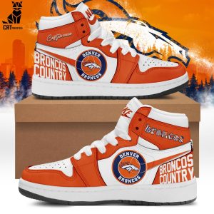 Denver Broncos NFL Sneaker Nike Logo Design Air Jordan 1 High Top