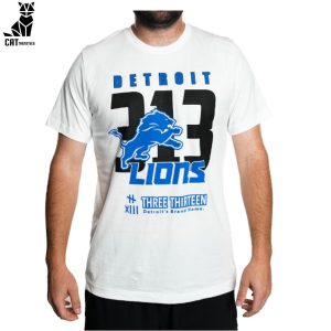 Detroit 313 Lions Three Thirteen Mascot White Design 3D T-Shirt