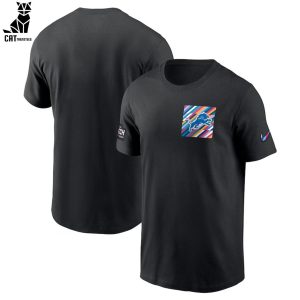 Detroit Lions Crucial Catch Intercept Cancer Black Nike Logo Design 3D T-Shirt