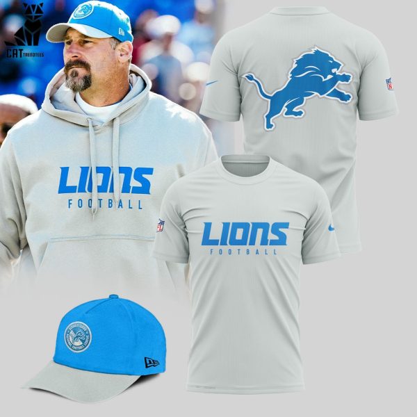 Detroit Lions Football White Nike Logo Design 3D T-Shirt, Cap Set