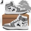 Detroit Lions Mascot Blue White Design Air Jordan 1 High Top