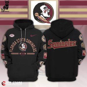 Florida State Seminoles Logo Black  Design 3D Hoodie