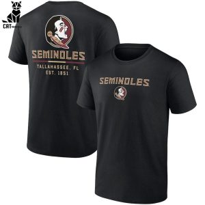 Florida State Seminoles Black Logo Design 3D T-Shirt