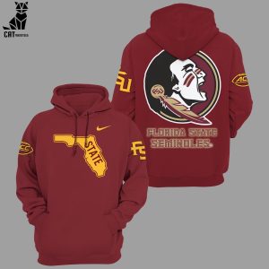 Florida State Seminoles Red Logo Design 3D Hoodie