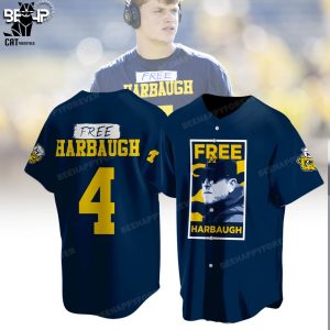 Free Habaugh Michigan Logo Blue Design Baseball Jersey