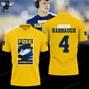 Free Habaugh Michigan Logo Yellow Design 3D Polo Shirt