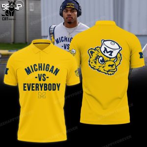 Free Habaugh Michigan Mascot Yellow Design 3D Polo Shirt