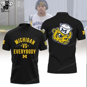 Free Habaugh Michigan Mascot Black Design 3D Polo Shirt