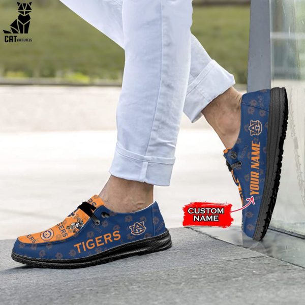 HOT TREND NCAA Auburn Tigers Custom Name Hey Dude Shoes