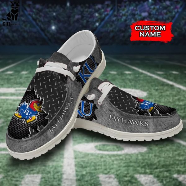 HOT TREND NCAA Kansas Jayhawks Custom Name Hey Dude Shoes