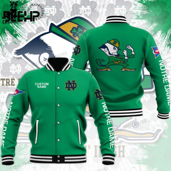 Ireland Notre Dame Fighting Green Design Baseball Jacket
